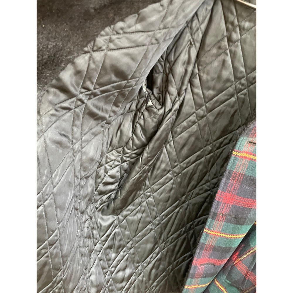 VINTAGE‎ MENS PENDLETON PLAID WOOL COAT WITH FAUX FUR COLLAR - Picture 15 of 16